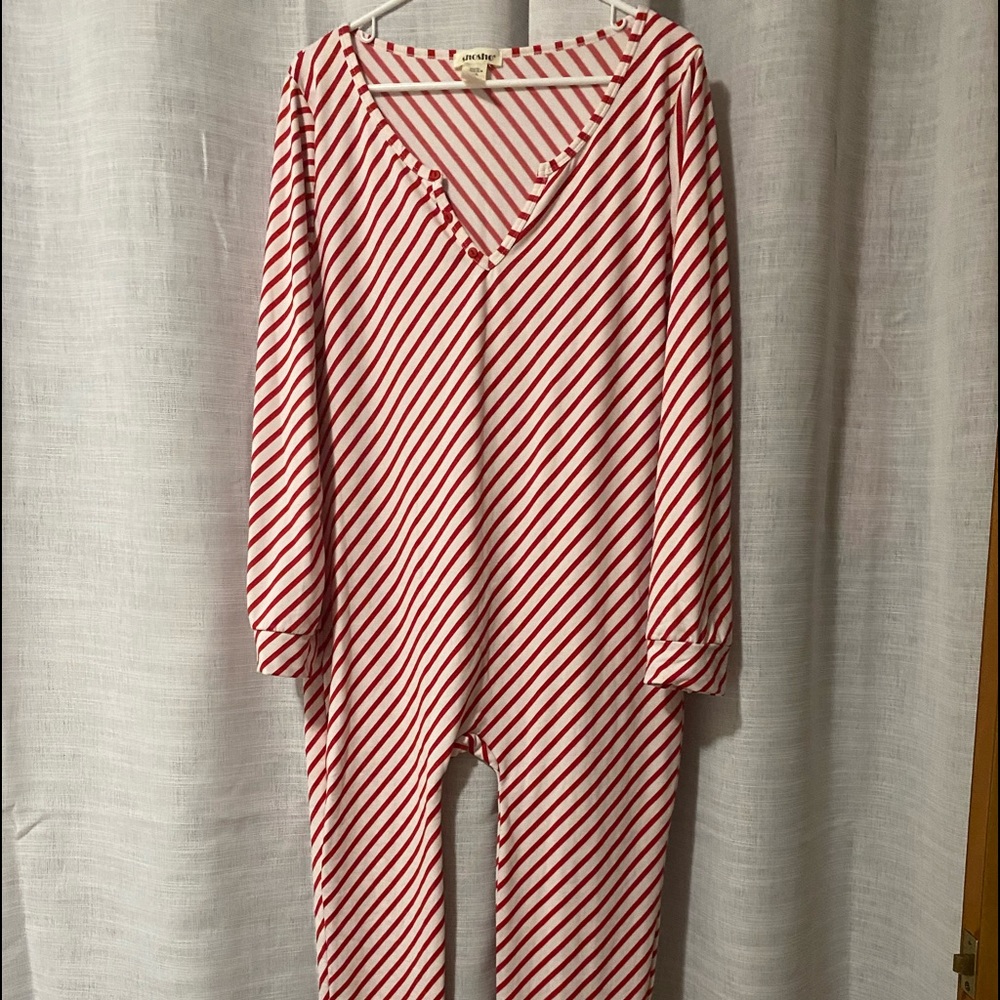ShoSho Red/White Onesie Pajamas XL